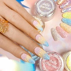 XuCai Candy Nails - 20% Off Pastel Iridescent Glitter / Sea Salt Ice Cream