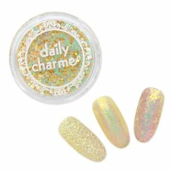 XuCai Summer Nails Pastel Iridescent Glitter / Creme Brulee
