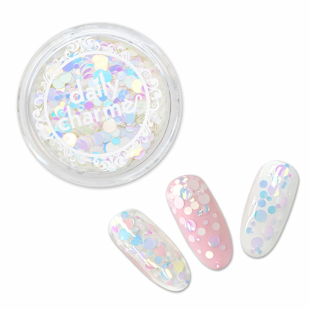 XuCai Unicorn White AB Glitter Dot Mix 1 XuCai Unicorn White AB Glitter Dot Mix