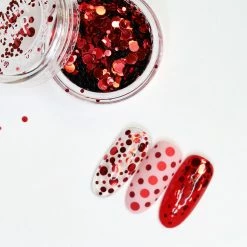 XuCai Red Metallic Glitter Dot Mix