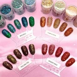 1688 Pumpkin Spice Metallic Glitter Mix Set / Fine Nail Art