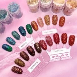 1688 Nail Art Pecan Pie Metallic Glitter Mix Set / Fine