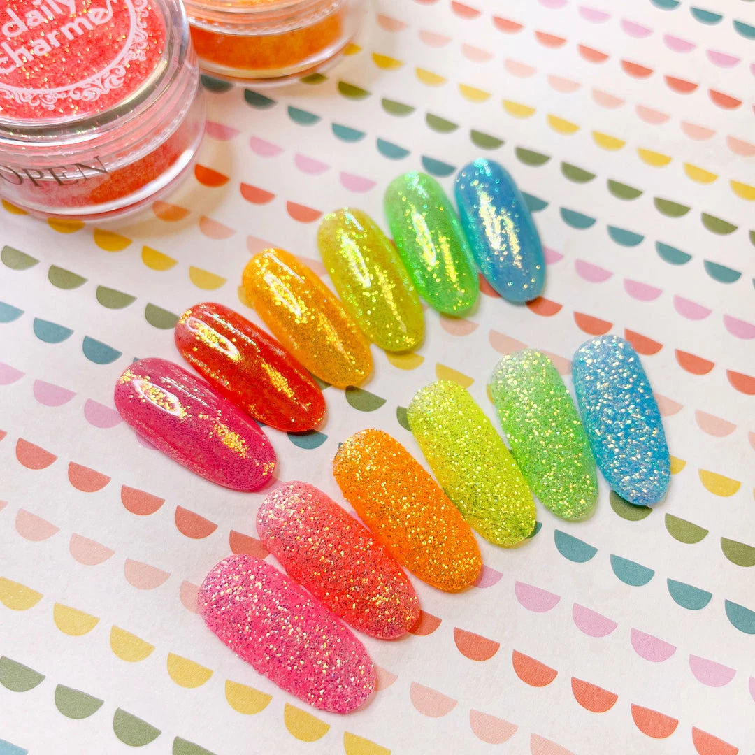 Hui Mei Sen Glitters Iridescent Neon Glitter Dust / Mint Mojito Candy Nails - 20% Off 4 Hui Mei Sen Glitters Iridescent Neon Glitter Dust / Mint Mojito Candy Nails - 20% Off
