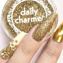 American Glitters Metallic Glitter Dust / Champagne Gold Summer Nails