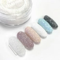 1688 - Bright Rainbow Metallic Glitter Dust / Crushed Diamonds Summer Nails