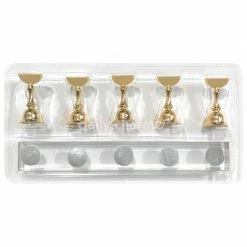 1688 Tools Gold Nail Tip Stands With Acrylic Base 5PC Set