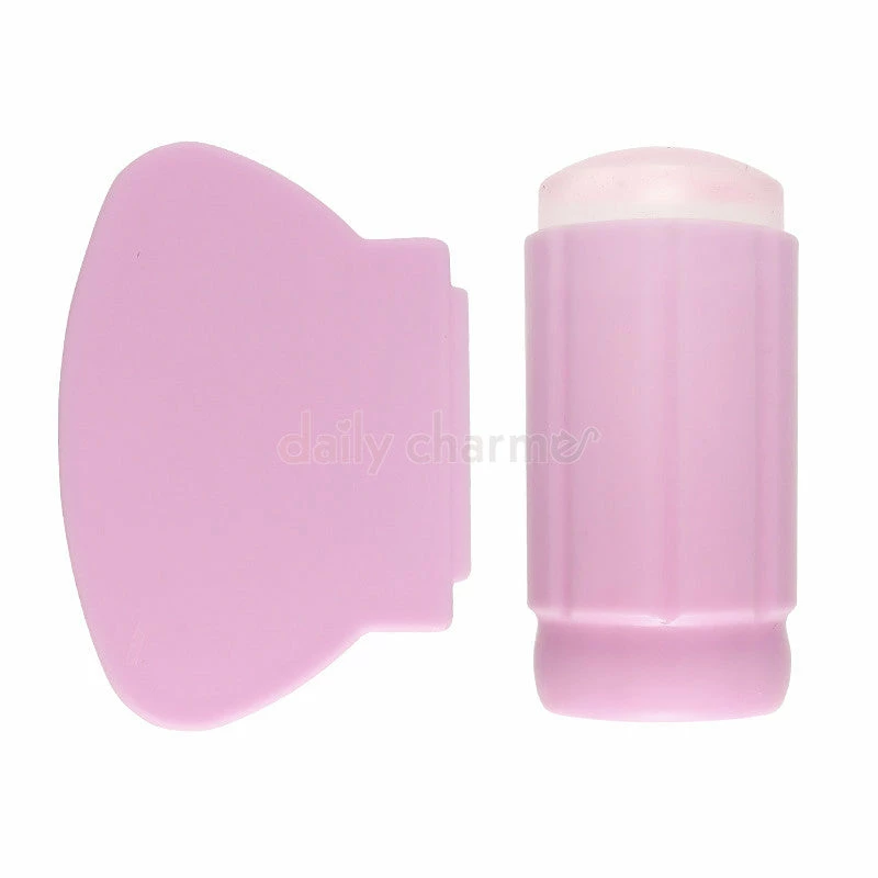 1688 Clear Jelly Stamper & Scraper Set / Pink Tools 1 1688 Clear Jelly Stamper & Scraper Set / Pink Tools