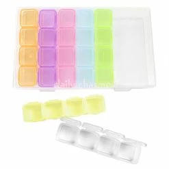 1688 Plastic Nail Art Decor Storage Box / Rainbow Nail Crystals