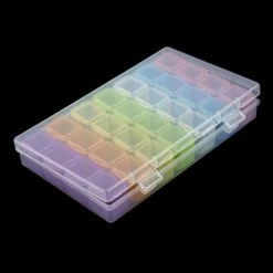1688 Plastic Nail Art Decor Storage Box / Rainbow Nail Crystals