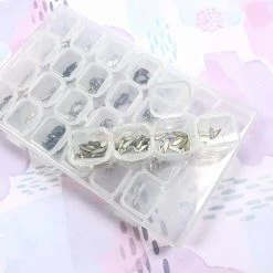 1688 Nail Crystals Plastic Nail Art Decor Storage Box / Clear
