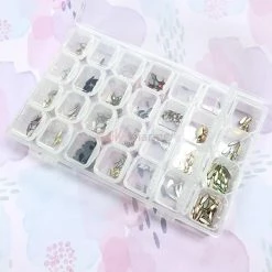 1688 Nail Crystals Plastic Nail Art Decor Storage Box / Clear