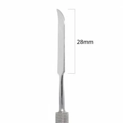 MORE BEAUTY Stainless Steel Double-Sided Flat Cuticle Pusher & Nail Cleaner