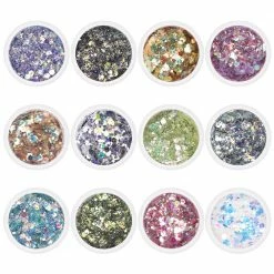 Aliexpress Nail Art Iridescent Holographic Mixed Hex Glitter Set / 12 Jars