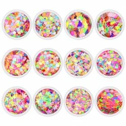 Aliexpress Iridescent Neon Mixed Shape Glitter Set / 12 Jars Candy Nails - 20% Off