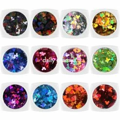 1688 - MeiCaiLin Colorful Holographic Mickey Mouse Glitter Set / 12 Jars Pride Month