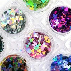 1688 - MeiCaiLin Colorful Holographic Mickey Mouse Glitter Set / 12 Jars Pride Month