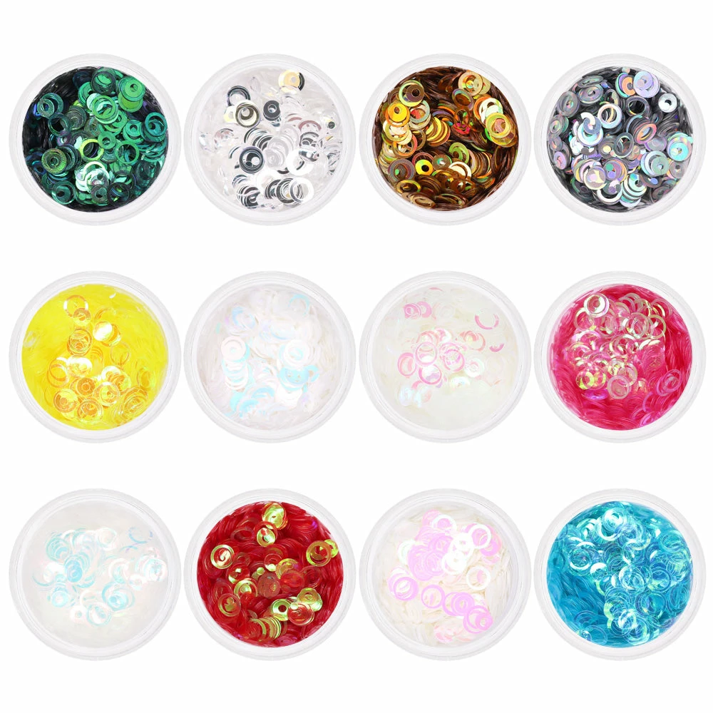 Aliexpress Iridescent Holographic Bubble Rings Glitter Mix / 12 Jars 1 Aliexpress Iridescent Holographic Bubble Rings Glitter Mix / 12 Jars