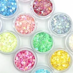 Aliexpress Iridescent Pastel Hex Mix Glitter Set / 12 Jars Candy Nails - 20% Off