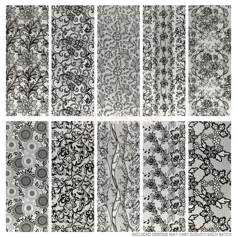 MORE BEAUTY Nail Art Foil Paper Bundle / Black Lace / 10 Designs / 100 Pieces Best Sellers 1 MORE BEAUTY Nail Art Foil Paper Bundle / Black Lace / 10 Designs / 100 Pieces Best Sellers
