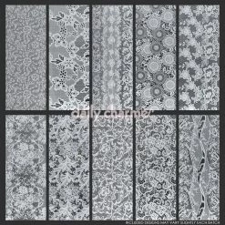 MORE BEAUTY Nail Art Foil Paper Bundle / White Lace / 10 Designs / 100 Pieces Wedding Season