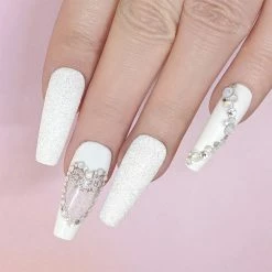 MORE BEAUTY Nail Art Foil Paper Bundle / White Lace / 10 Designs / 100 Pieces Wedding Season