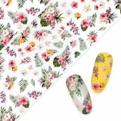 MORE BEAUTY Nail Art Foil Paper / Retro Hibiscus Print Summer Nails