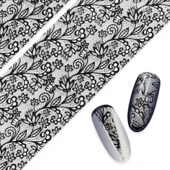 1688 Nail Art Foil Paper / Floral Lace / Black