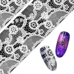 1688 Nail Art Foil Paper / Crocheted Lace / Black