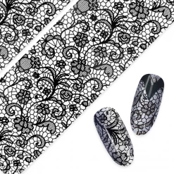 1688 Nail Art Foil Paper / Ornate Lace / Black
