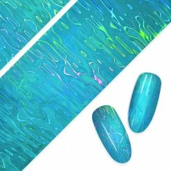 1688 - MuJia Nail Art Foil Paper / Holo Ocean Waves Summer Nails