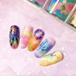 1688 - MuJia Nail Art Foil Box / Vibrant Tie Dye Summer Nails