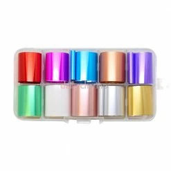 1688 - MuJia Pride Month Nail Art Foil Box / 10 Colors / Matte Metallic