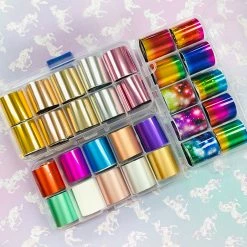 1688 - MuJia Pride Month Nail Art Foil Box / 10 Colors / Matte Metallic