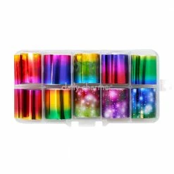 1688 - MuJia Nail Art Foil Box / 10 Colors / Rainbow Galaxy