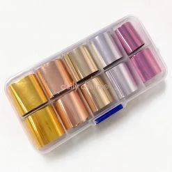 1688 - MuJia Nail Art Foil Box / 5 Colors / Metallic