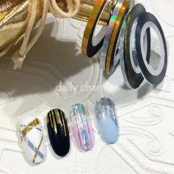 1688 Dollar Store Holographic Nail Art Tape Set - 3 Sizes