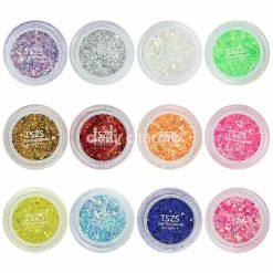 1688 Colorful Mixed Hex Glitter Powder Set / 12 Jars Candy Nails - 20% Off
