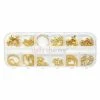 1688 Nail Art Gold Metallic Chains Set / 12 Designs