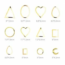 1688 Gold Metal Frames Mix Box Set / 12 Shapes Best Sellers