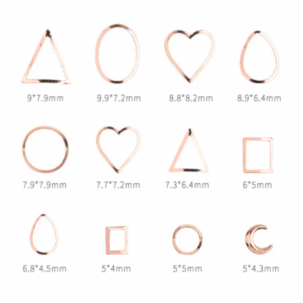 1688 Rose Gold Metal Frames Mix Box Set / 12 Shapes 2 1688 Rose Gold Metal Frames Mix Box Set / 12 Shapes