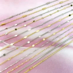 1688 - MeiCaiLin Gold & Silver Metallic Chains Set / 12 Designs Nail Art