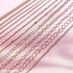 1688 - MeiCaiLin Rose Gold Metallic Chains Set / 12 Designs