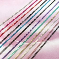 1688 - MeiCaiLin Nail Art Colorful Gold Metallic Chains Set / 1MM