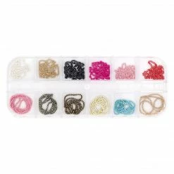 1688 - MeiCaiLin Colorful Gold Metallic Beaded Chain Mix / 1MM