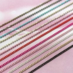 1688 - MeiCaiLin Colorful Gold Metallic Beaded Chain Mix / 1MM