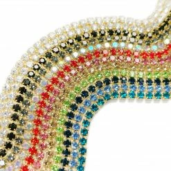 1688 - MeiCaiLin Colorful Gold Rhinestone Cup Chain Mix