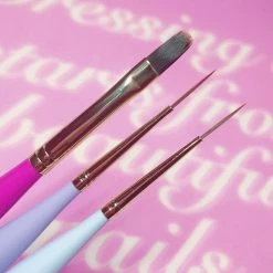 Nail Partner X Pink Rose Window Long Oval Brush