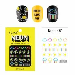 Passet Neon Nail Art Sticker / Rainbow Clouds