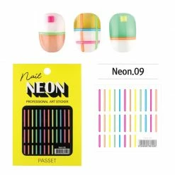 Passet Neon Nail Art Sticker / Rainbow Stripes