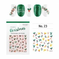Passet Christmas Nail Art Sticker / Winter Holly